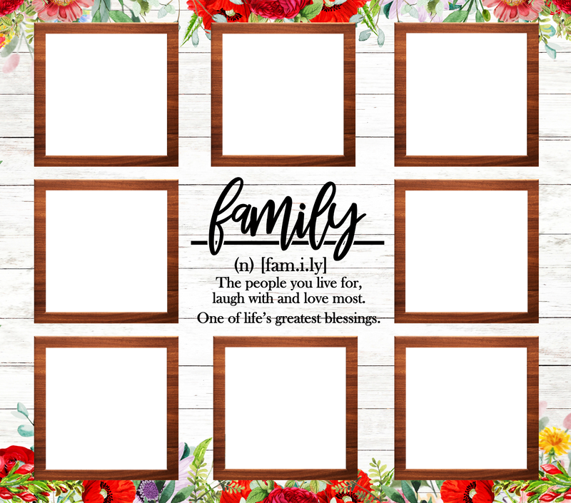 Floral Family 8 Photos for 20oz Skinny Tumbler Printed Paper
