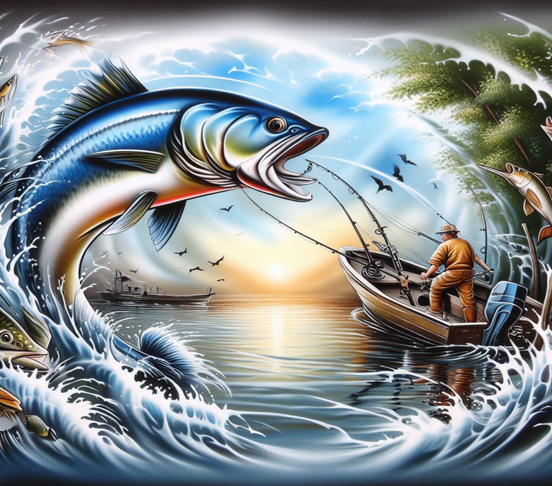 Big Fish Catch 20oz Skinny Tumbler Printed Paper