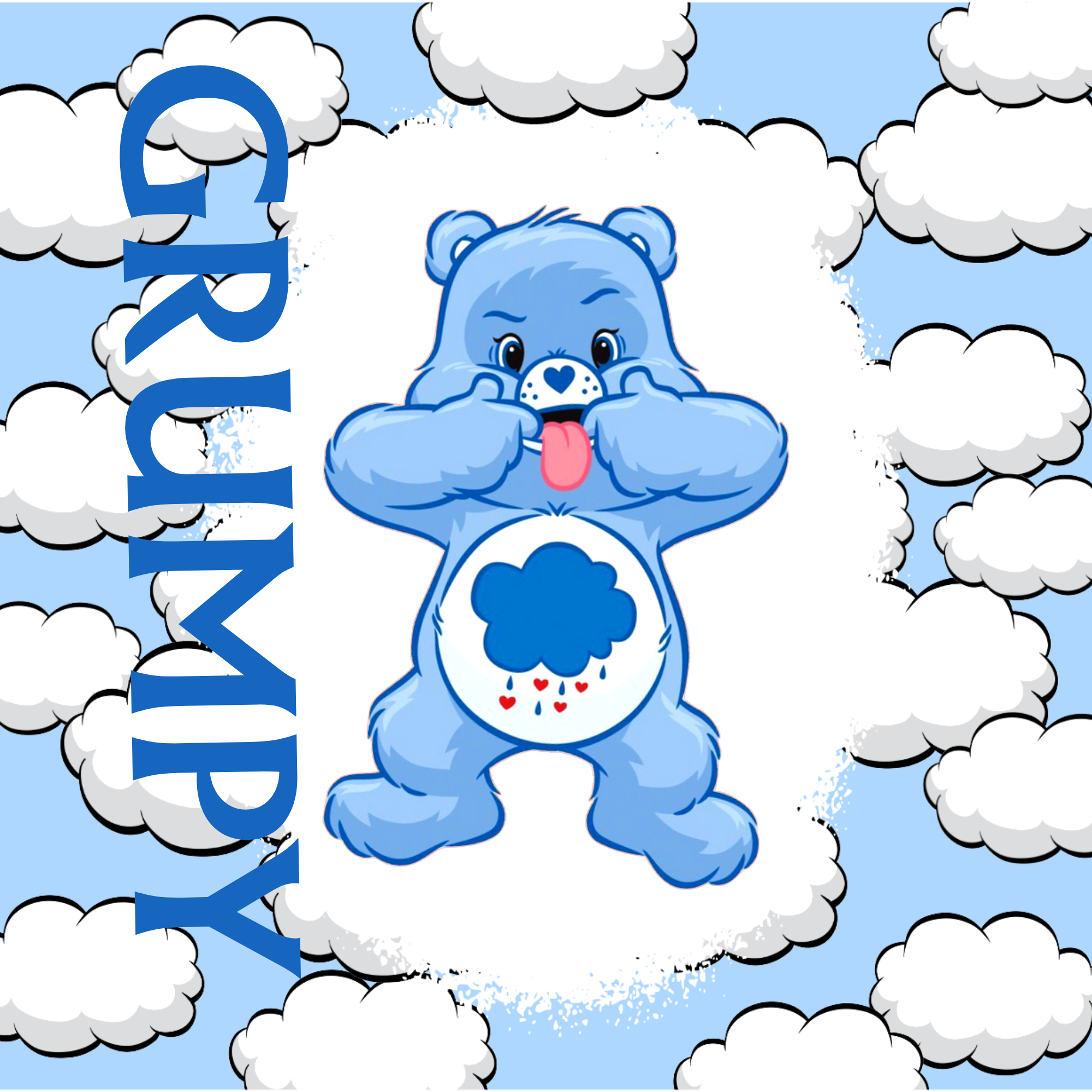 Grumpy Care Bear 20oz Skinny Tumbler Printed Paper