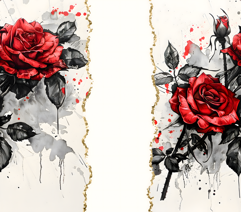 Roses Add Name 20oz Skinny Tumbler Printed Paper