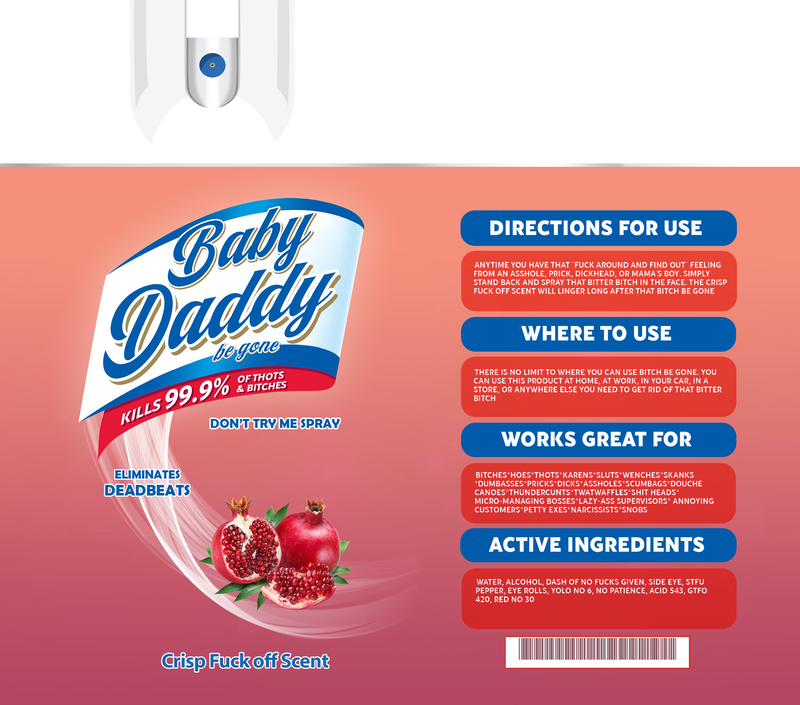 Baby Daddy Spray Pink 20oz Skinny Tumbler Printed Paper