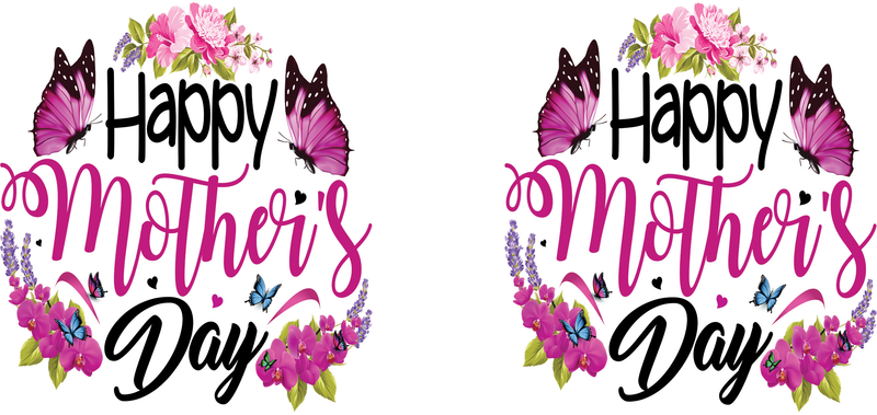 Happy Mother's Day Pink Butterflies Printed Sublimation Paper for 11oz mug.