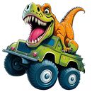 DTF Transfer Sheet - T-Rex Monster Truck Green