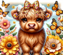 3D Spring Highlander Cow 20oz Sublimation Print