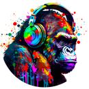 DTF Transfer Sheet -Ape with Headphones