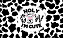 Holy Cow Black 12oz Sublimation Flip Top Water Bottle Print