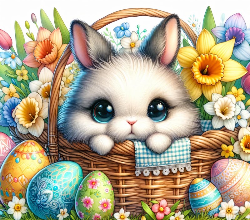 Bunny in a Basket Easter 20oz Skinny Tumbler Printed Paper