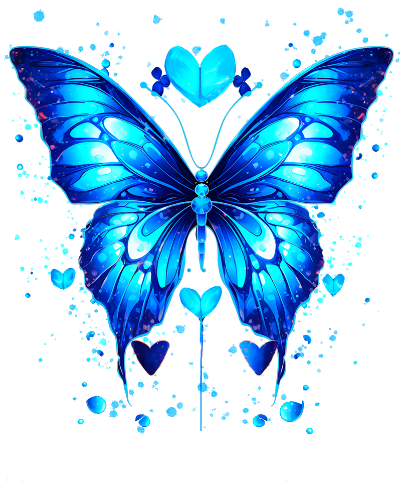 DTF Transfer Sheet - Blue Butterfly