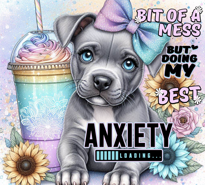 DTF Transfer Sheet - Anxiety Staffy