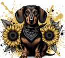 Puppy Sunflower 20oz Skinny Tumbler Printed Paper