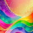 A4 Printed Sublimation Sheets - Glitter Rainbow Alcohol Ink