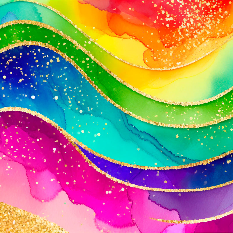 A4 Printed Sublimation Sheets - Glitter Rainbow Alcohol Ink