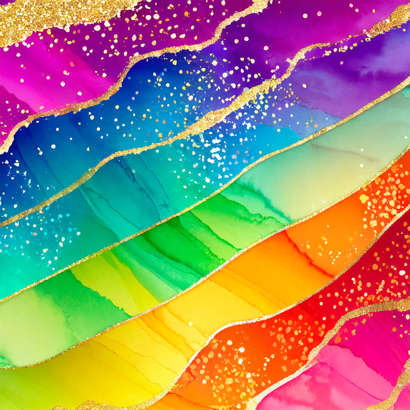 A4 Printed Sublimation Sheets - Glitter Rainbow Alcohol Ink