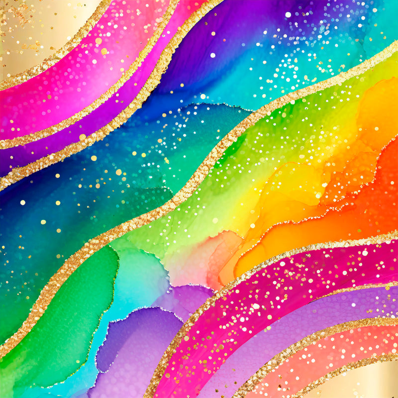 A4 Printed Sublimation Sheets - Glitter Rainbow Alcohol Ink