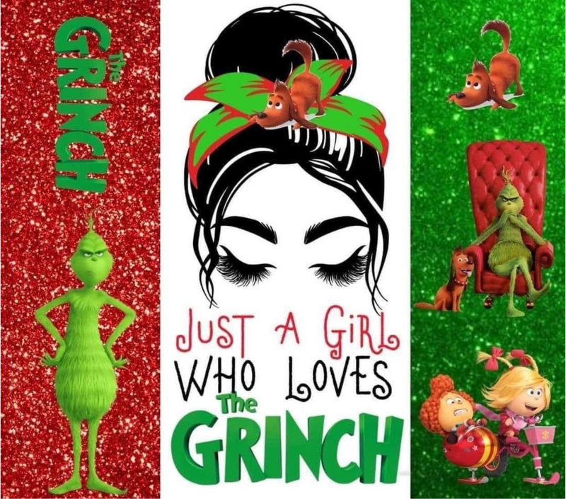 Just a Girl that loves Grinch 20oz Skinny Tumbler Printed Paper