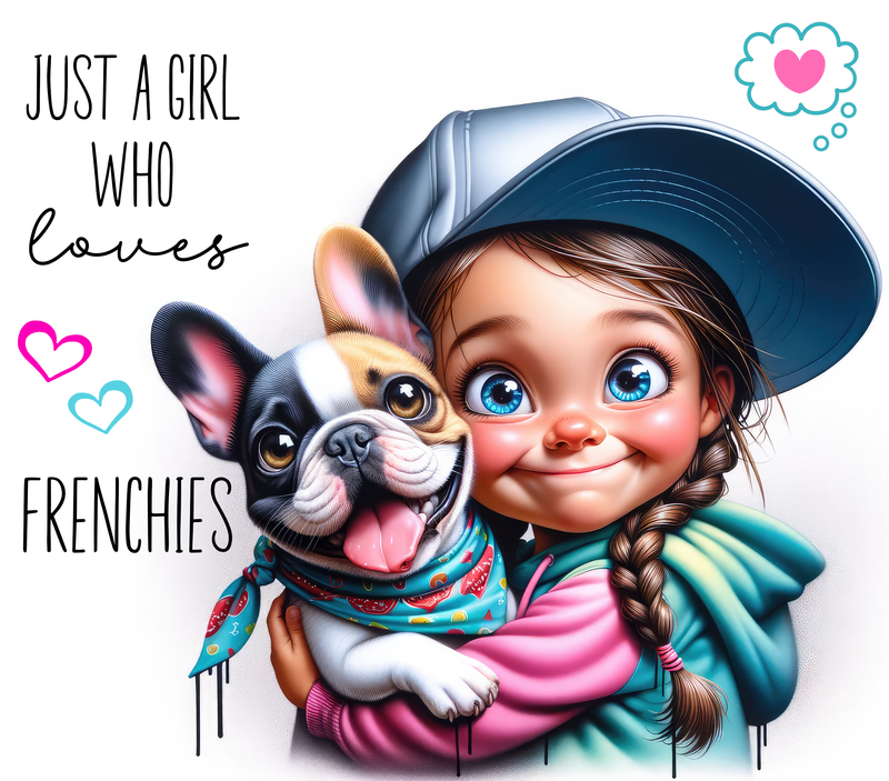 Just a girl that loves Frenchie's 20oz Skinny Tumbler Printed Paper
