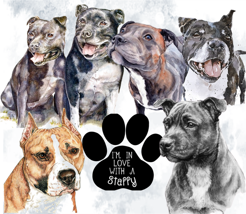 I Love my Staffy 20oz Skinny Tumbler Printed Paper