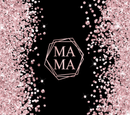 20oz Skinny Tumbler Printed Paper - MAMA Pink Black Glitter