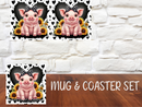 Sublimation Mug Print with Coaster Print - Sunflower Pig