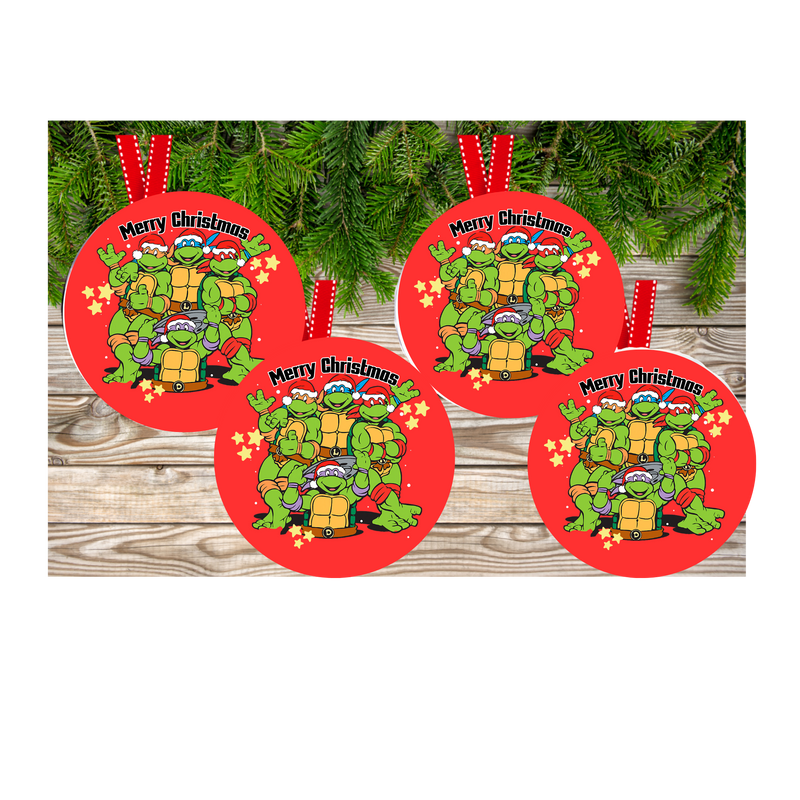 Turtles Christmas Hanging Ornament Sublimation Print