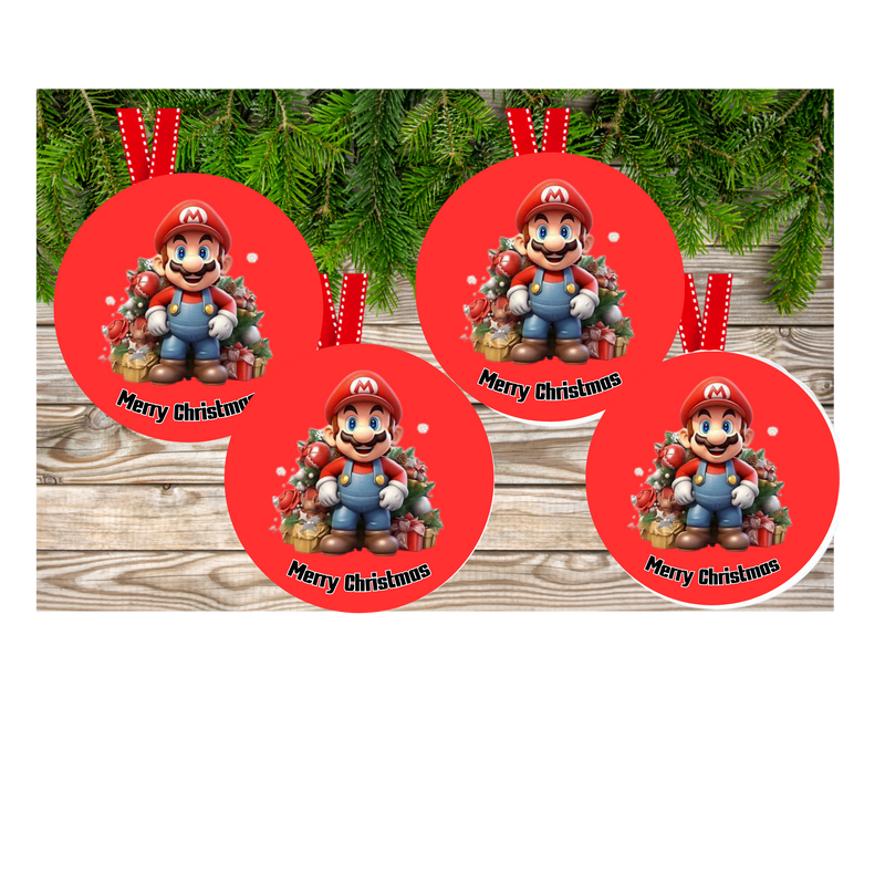 Mario Christmas Hanging Ornament Sublimation Print