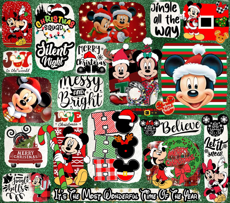 Mouse Believe Christmas 20oz Skinny Tumbler Printed Paper