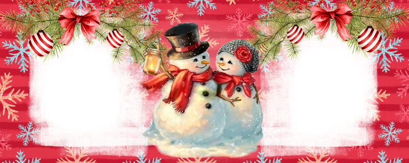 Snowman 2 Photo's Printed Sublimation Paper for 11oz and 15oz Mugs