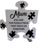 Acrylic Puzzle Piece with Stand - 3mm White Acrylic