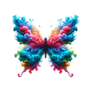 DTF Transfer Sheet - Rainbow Smoke butterfly