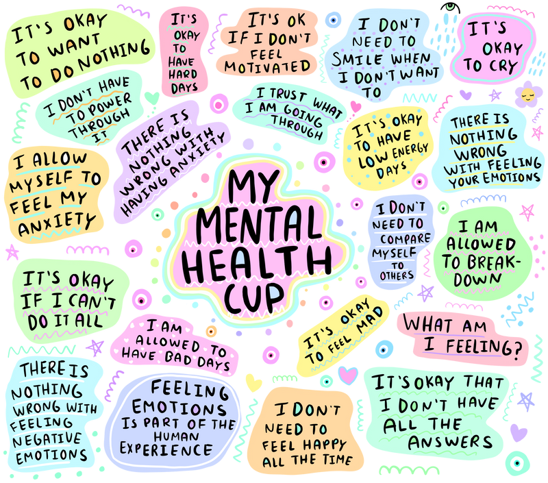 Mental Health 20oz Skinny Tumbler Printed Paper