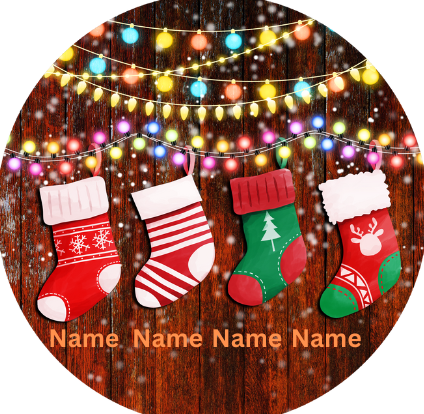 Personalized Christmas Stockings Hanging Ornament Sublimation Prints