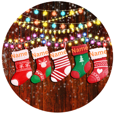 Personalized Christmas Stockings Hanging Ornament Sublimation Prints