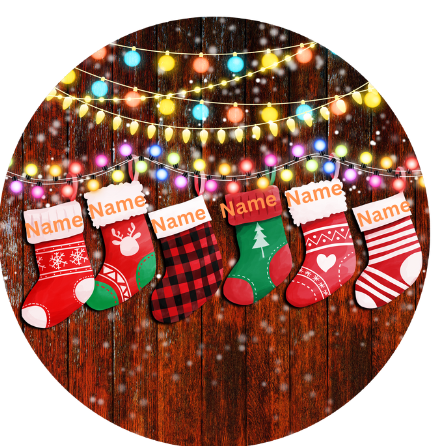 Personalized Christmas Stockings Hanging Ornament Sublimation Prints