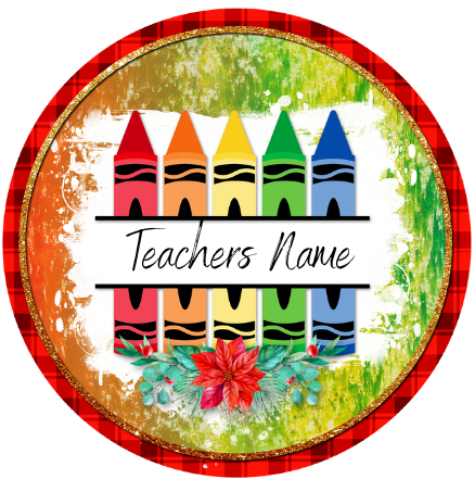 Personalized Teacher Christmas Hanging Ornament Sublimation Prints (Great for Gift Bag Tags)