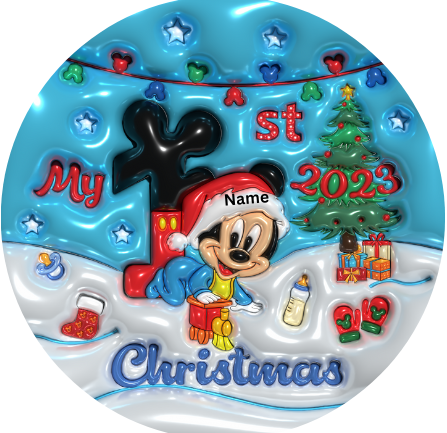 Babies First Christmas Personalized Christmas Hanging Ornament Sublimation Prints