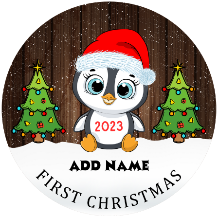 First Christmas Baby Animals Personalized Christmas Hanging Ornament Sublimation Prints