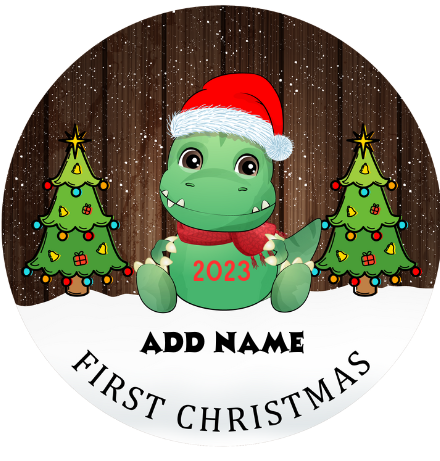 First Christmas Baby Animals Personalized Christmas Hanging Ornament Sublimation Prints