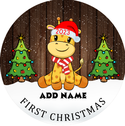 First Christmas Baby Animals Personalized Christmas Hanging Ornament Sublimation Prints