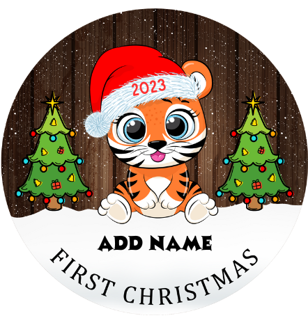 First Christmas Baby Animals Personalized Christmas Hanging Ornament Sublimation Prints