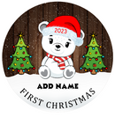 First Christmas Baby Animals Personalized Christmas Hanging Ornament Sublimation Prints