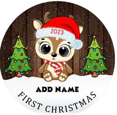 First Christmas Baby Animals Personalized Christmas Hanging Ornament Sublimation Prints