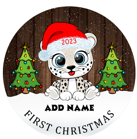 First Christmas Baby Animals Personalized Christmas Hanging Ornament Sublimation Prints