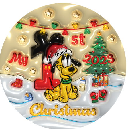 Babies First Christmas Personalized Christmas Hanging Ornament Sublimation Prints
