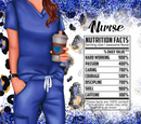 Nurse Blue Glitter 20oz Skinny Tumbler Printed Paper