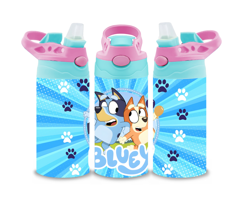 12oz Sublimation Flip Top Water Bottle Print - Family Dog