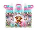 12oz Sublimation Flip Top Water Bottle Print - Tutu Highlander