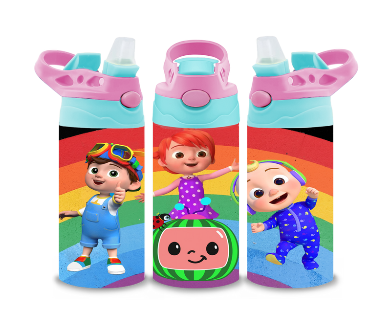 12oz Sublimation Flip Top Water Bottle Print - Coco