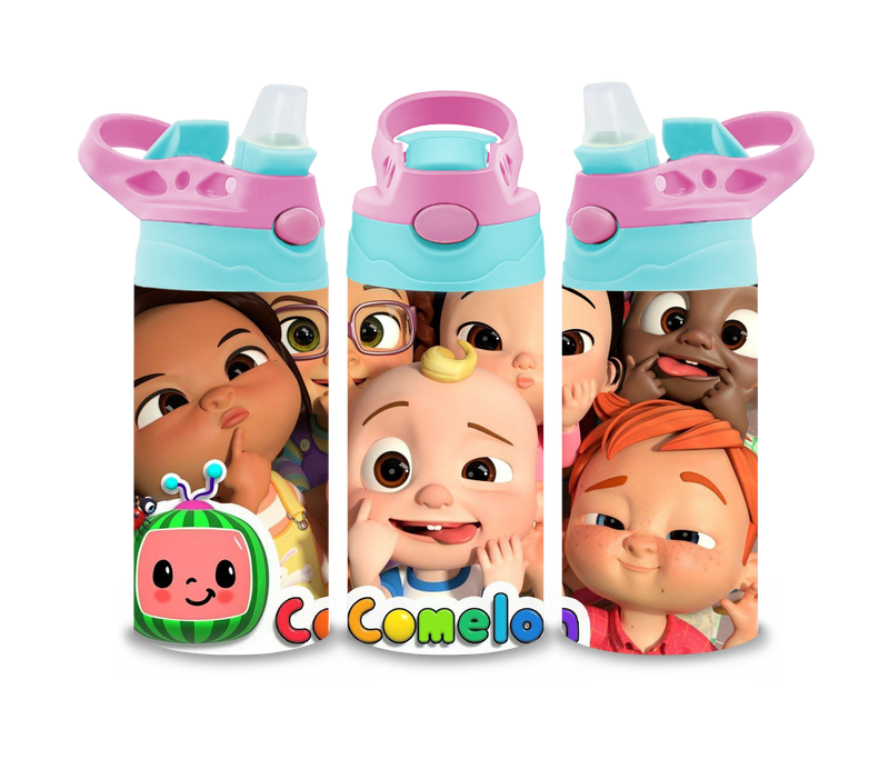 12oz Sublimation Flip Top Water Bottle Print - Coco