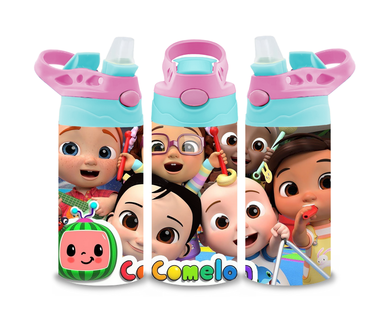 12oz Sublimation Flip Top Water Bottle Print - Coco