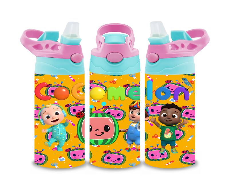 12oz Sublimation Flip Top Water Bottle Print - Coco